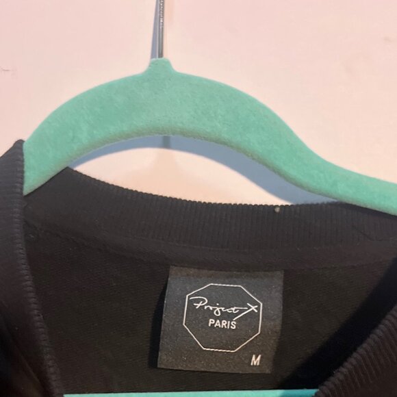 Project X Paris Tiger Embroidered Sweatshirt Black Striped Sleeves Men’s M - Picture 4 of 6